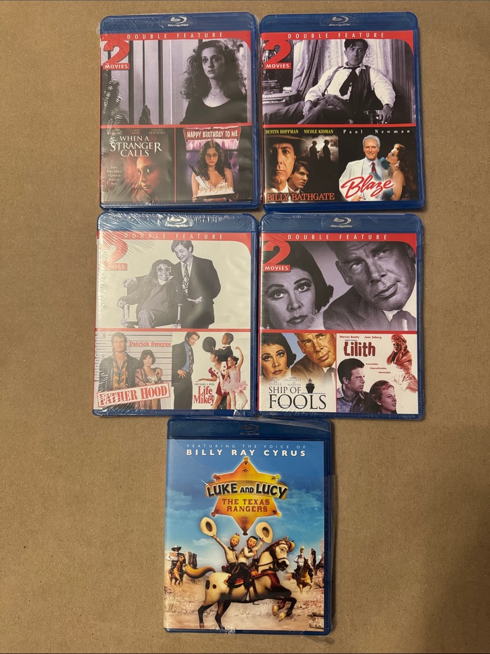 Lot of 5 Classic Blu-ray Double Feature Movies with Luke and Lucy